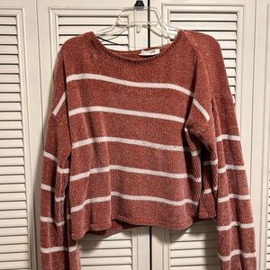 Double Zero Rust and White Striped Sweater